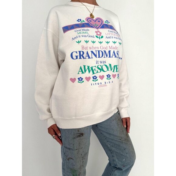 90s vintage grandma quote humor funny graphic novelty pullover sweatshirt large - Picture 6 of 10